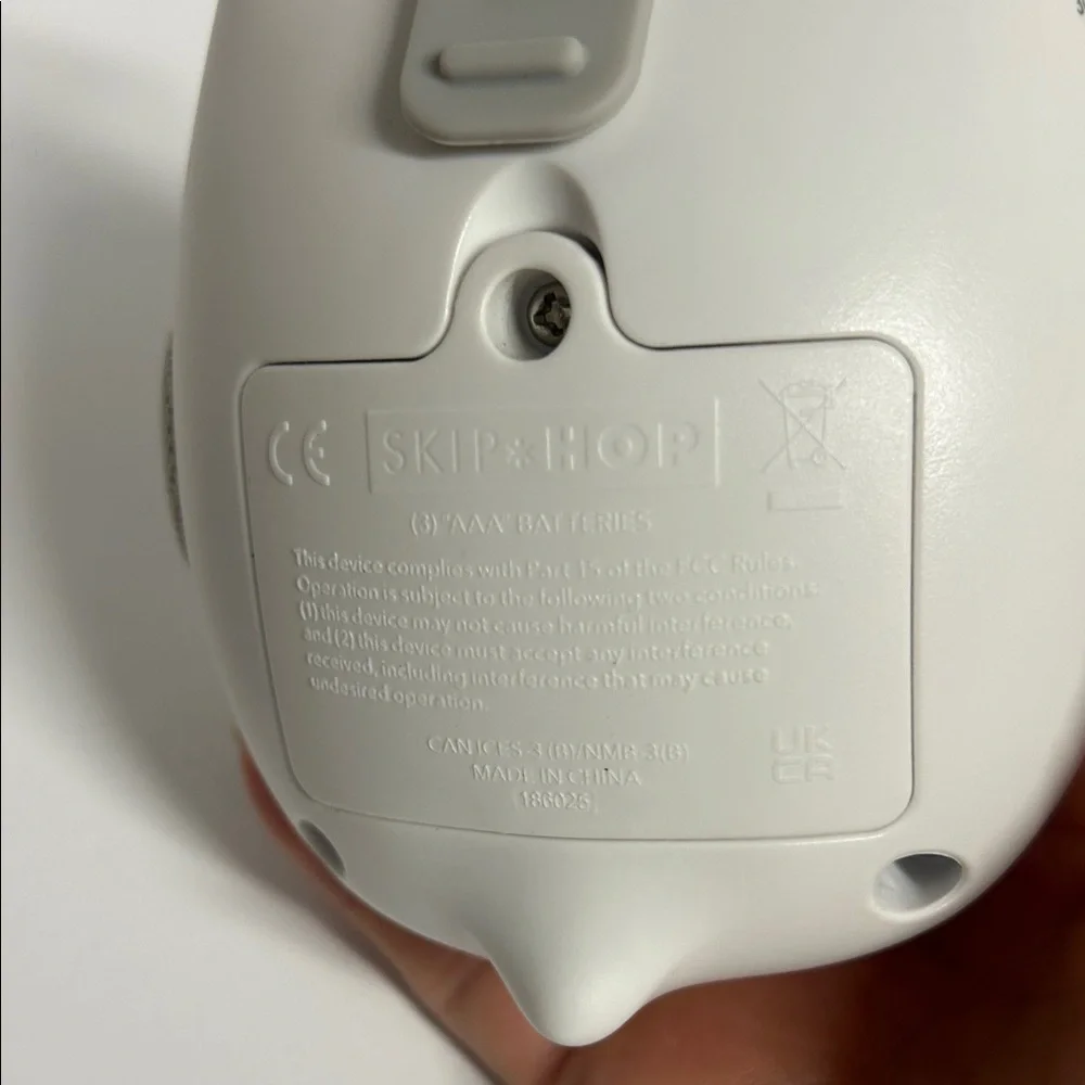 Skip Hop Owl Toy Speaker in White and Gray with Orange Accent